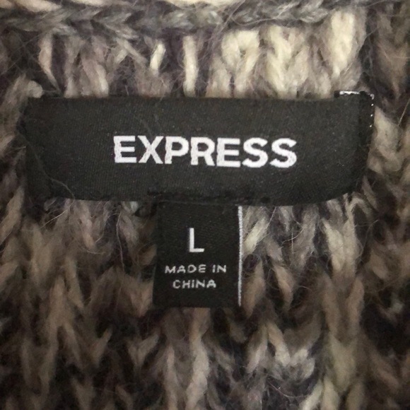 Express Shaker Stitch Sweater Coat Marled Grey - Picture 3 of 7
